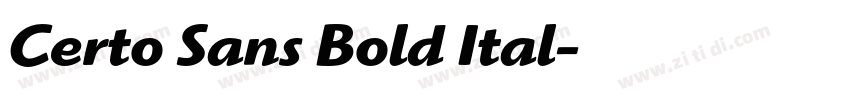 Certo Sans Bold Ital字体转换